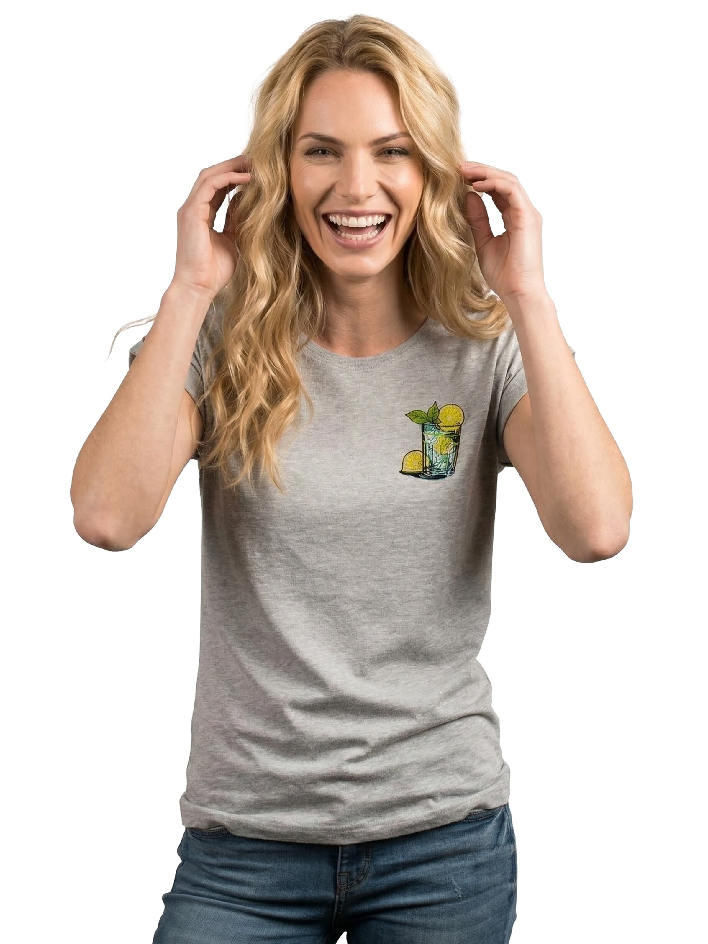 MAKAYA Shirt 'Gin Tonic' in Grey