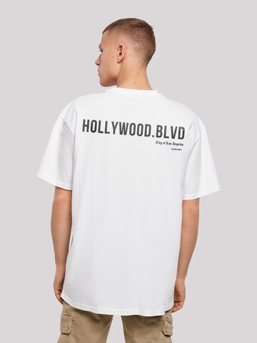 T-Shirt 'Hollywood blvd' F4NT4STIC en blanc