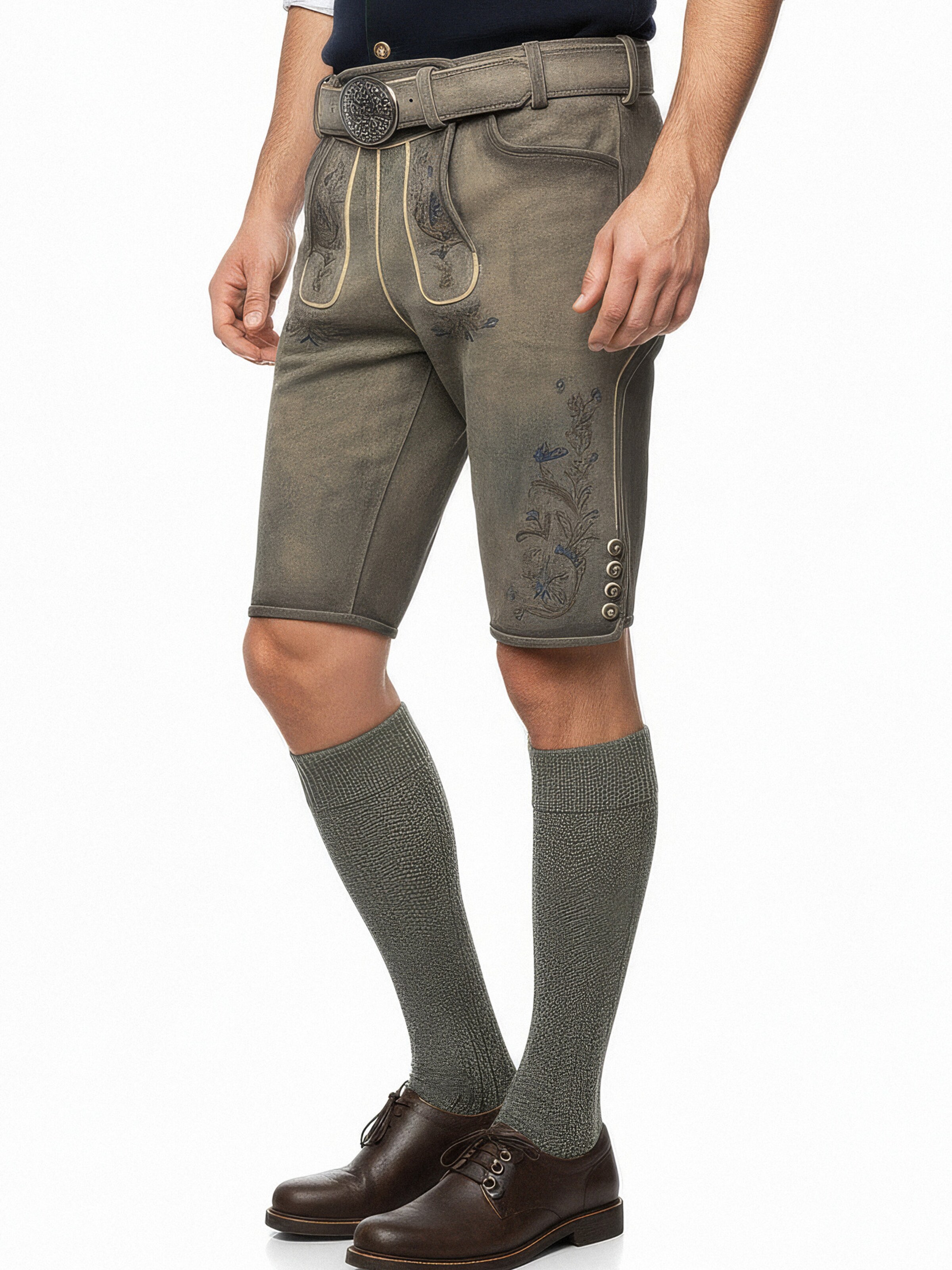 Krüger Buam Regular Klederdracht broek 'Juan' in Grijs