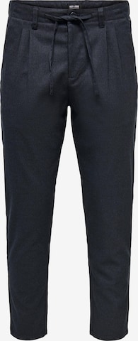 Pantalon à pince 'LEO' Only & Sons en bleu : devant