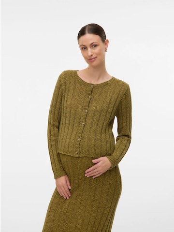 MAMALICIOUS Gebreid vest 'MLULRIKKA LIA' in Groen: voorkant