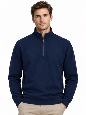 ØRN Workwear Sweatshirt 'ORN Grouse Quarter-Zip Sweatshirt – Marineblauw' in Blauw