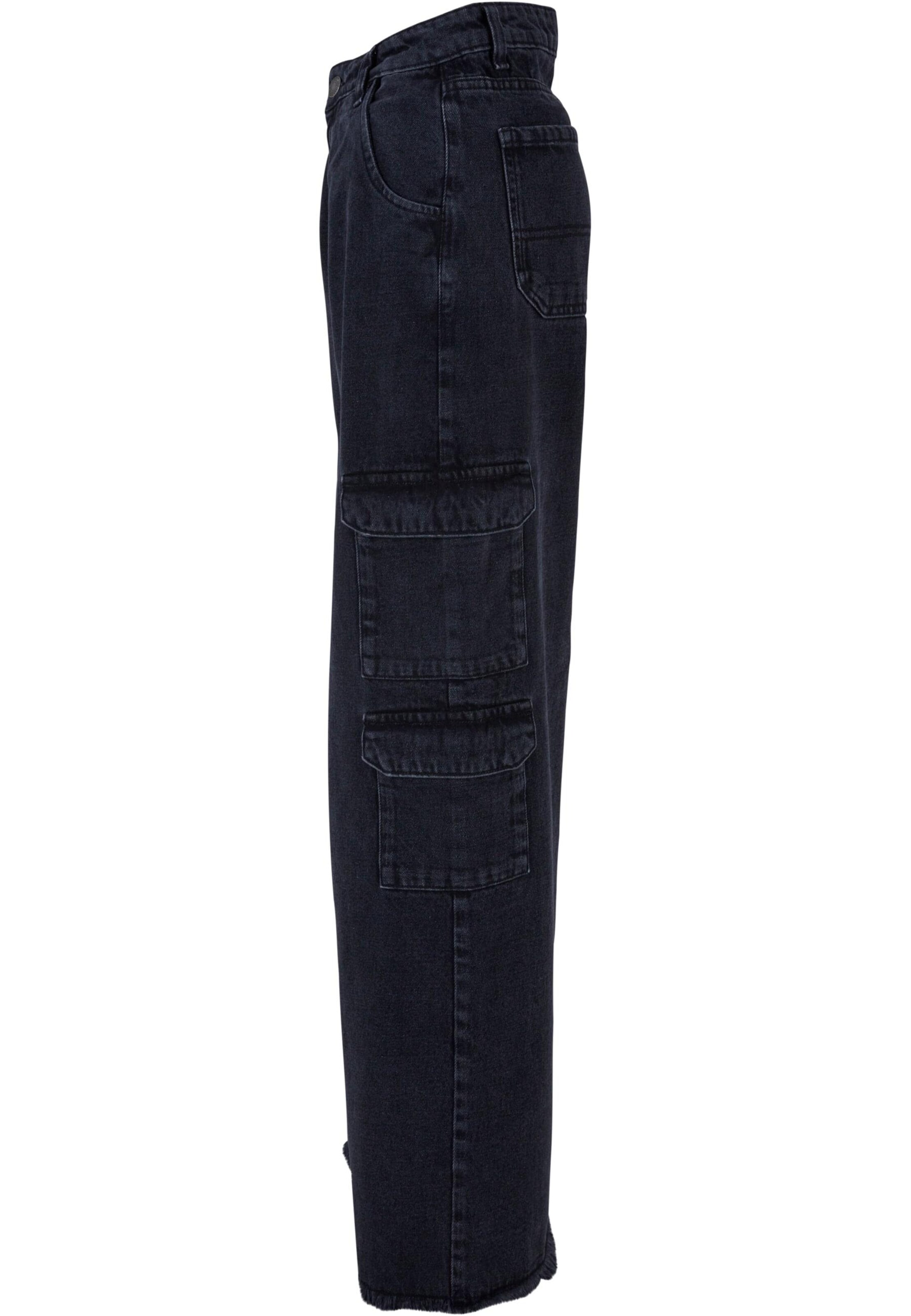 Urban Classics Wide leg Cargo jeans in Black