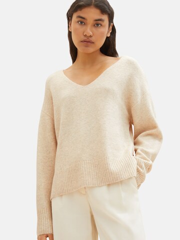 TOM TAILOR Pullover in Beige