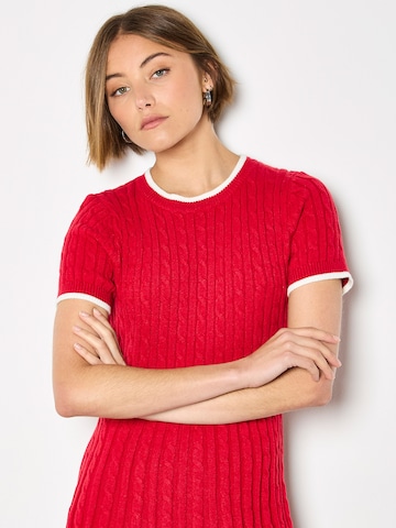 Apricot Knit dress in Red