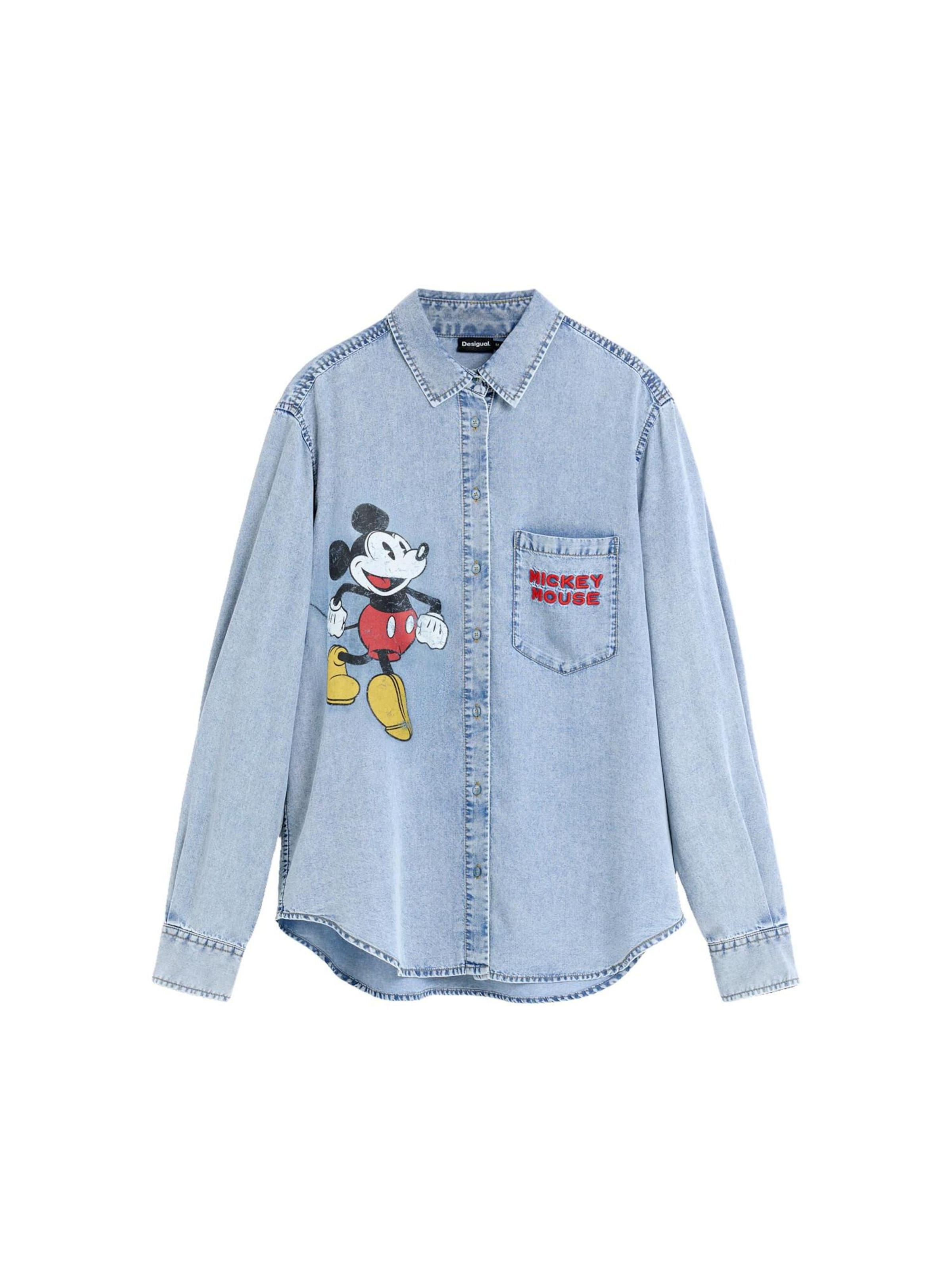 Desigual Blusa 'Mickey Disney' en XXL en azul denim / mostaza / rojo / negro, Vista del producto