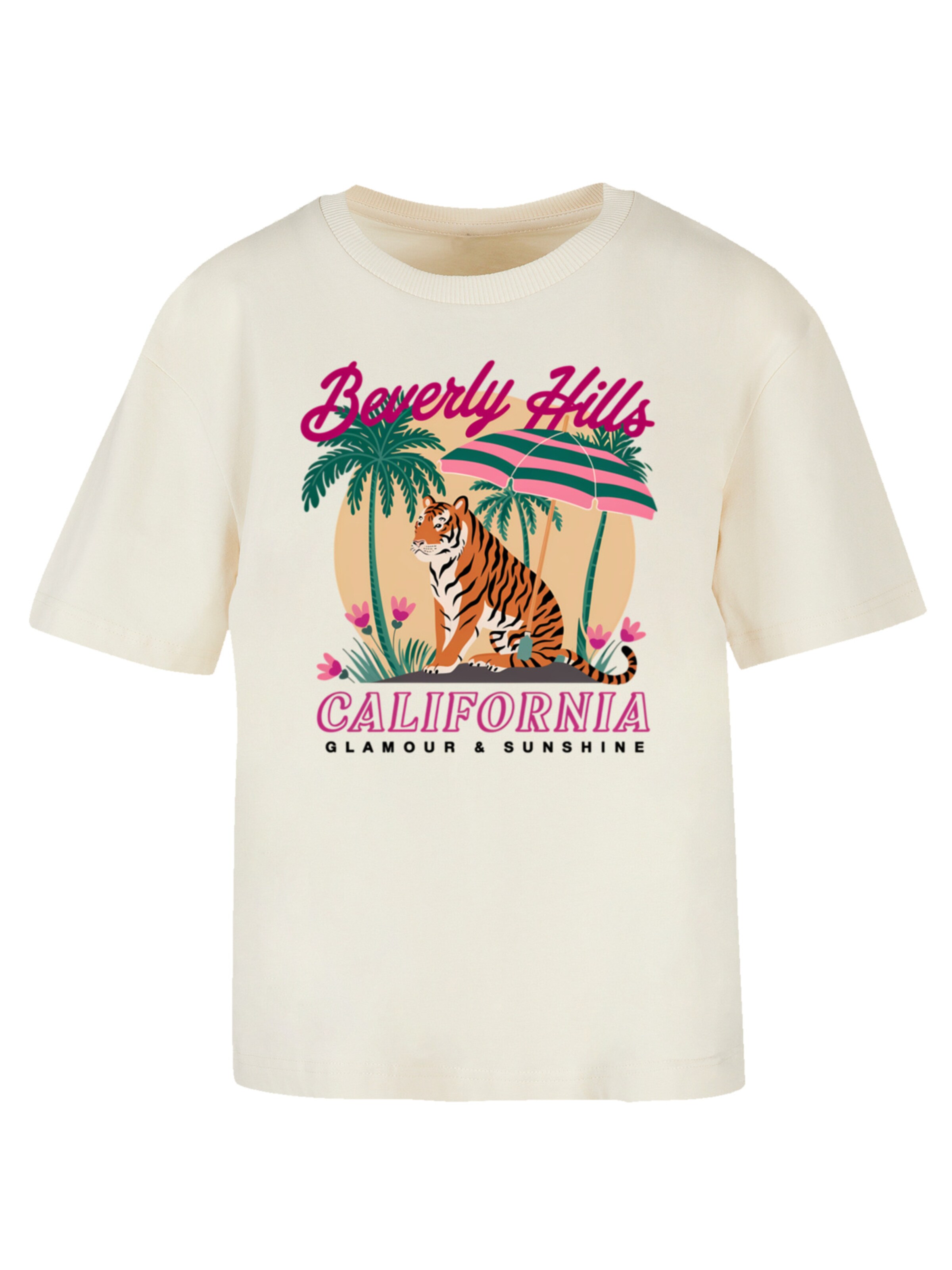 T-shirt 'Beverly Hills California Glamour Summer' F4NT4STIC en beige : devant