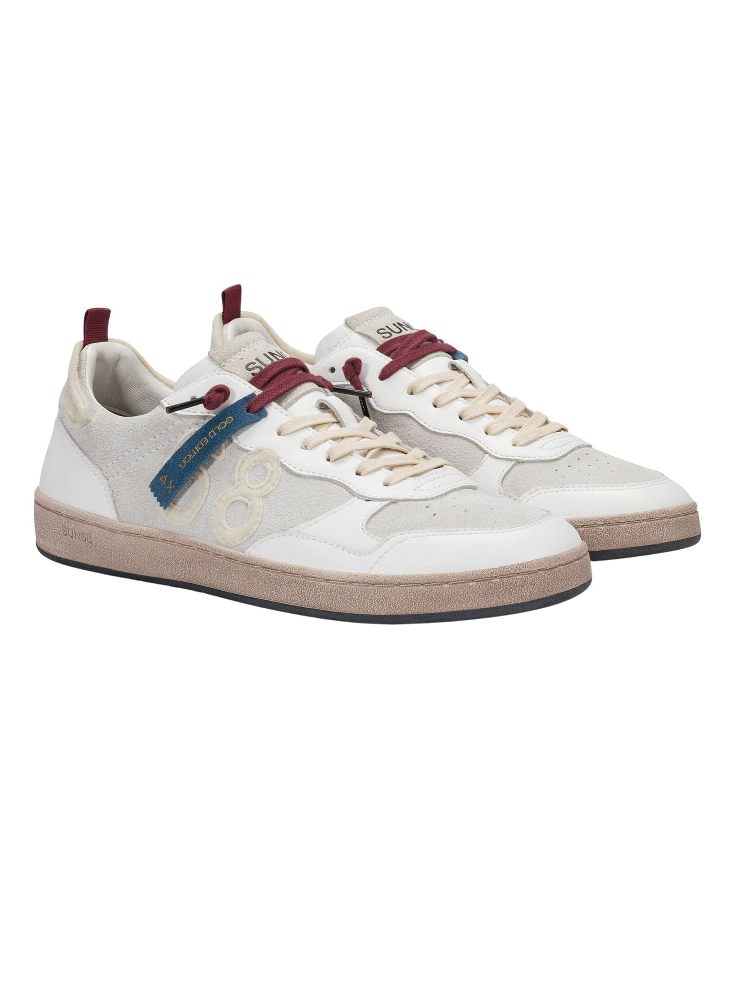 SUN68 Platform trainers 'Urban Basket 1968 sneaker in suede and leather' in White