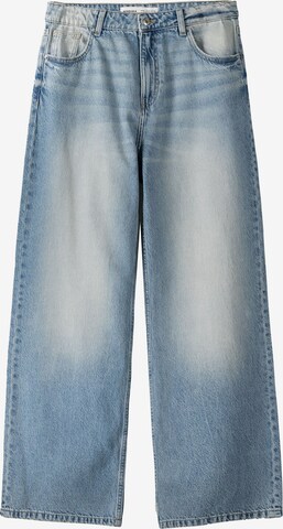 Bershka Wide leg Jeans in Blue: front