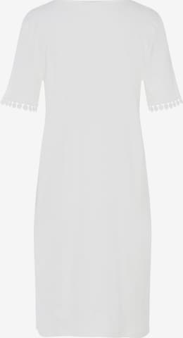 Hanro Nachthemd ' Rosa ' in Weiß