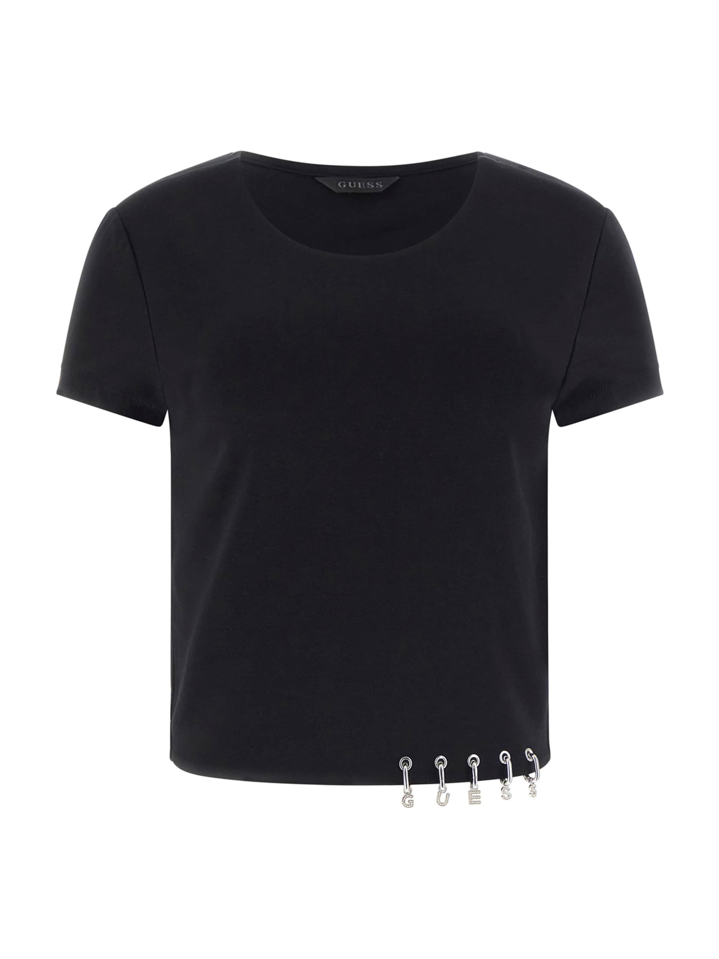 GUESS - Camiseta 'ELISABETTE' en negro: frente