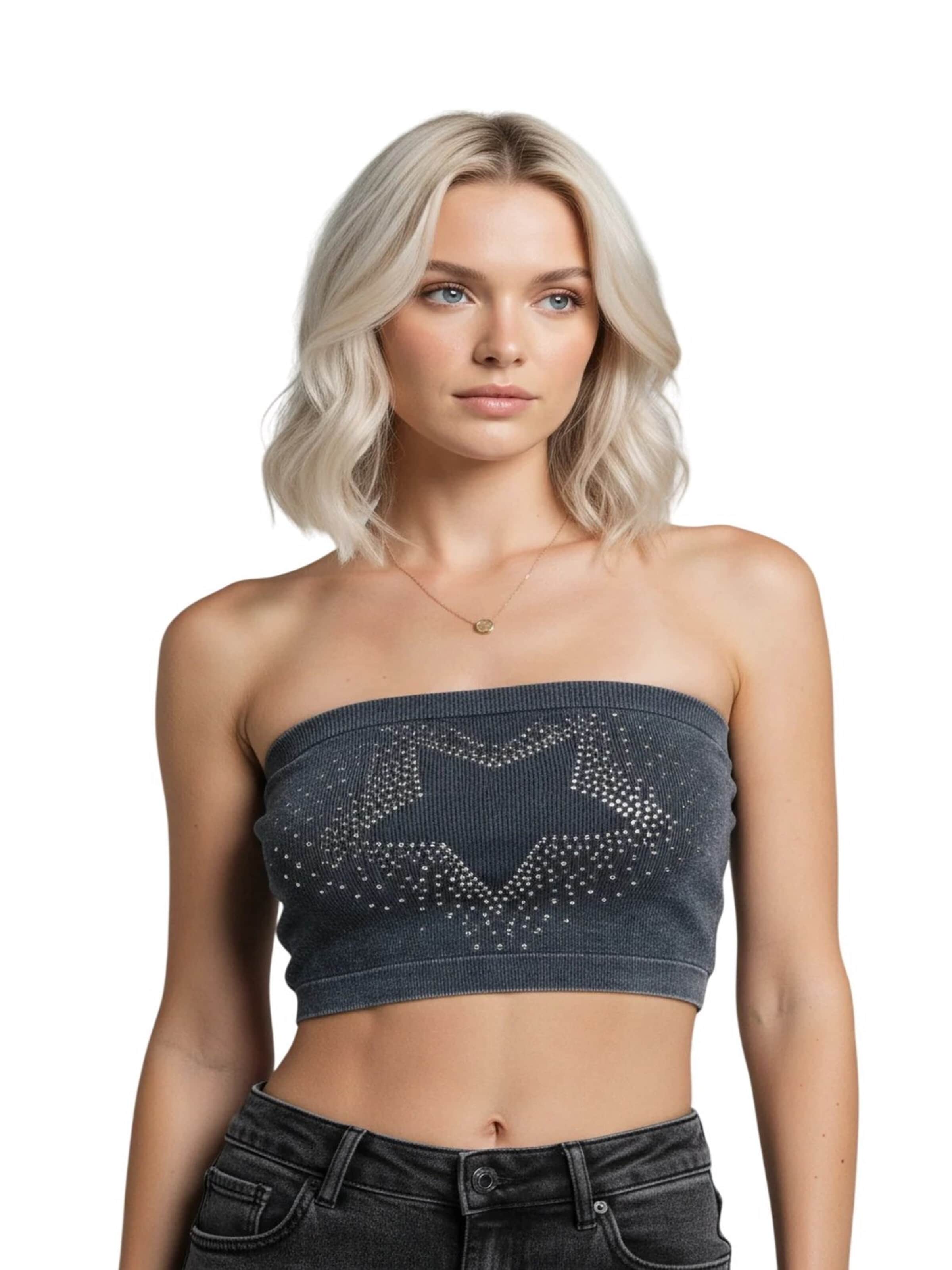 No Matter What Top in Grau: Vorderseite