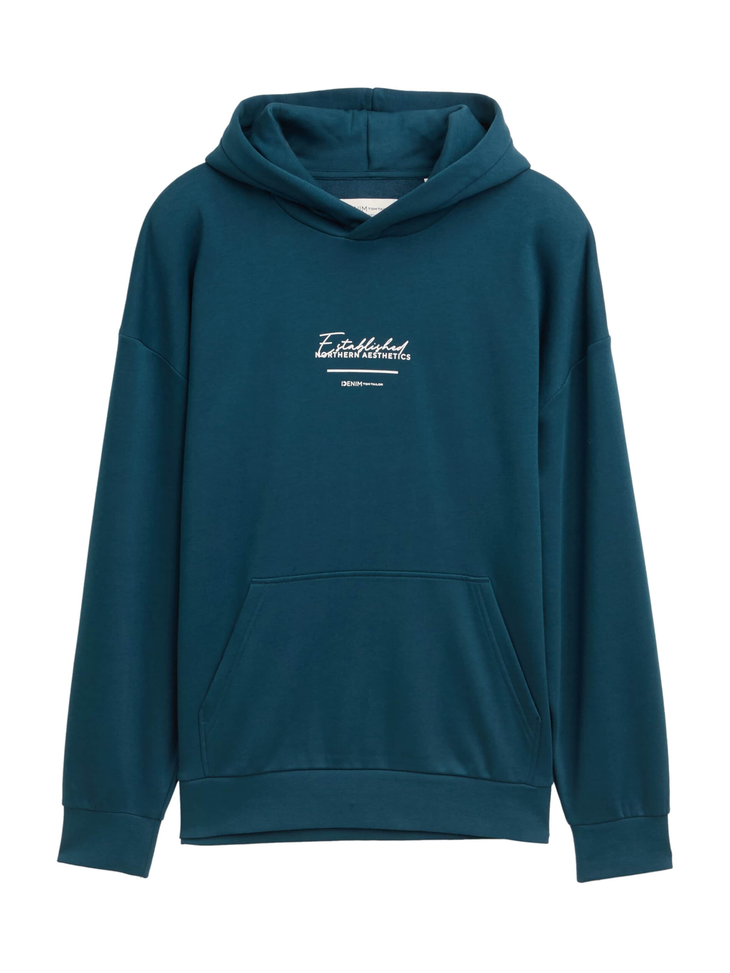 Sweat-shirt TOM TAILOR DENIM en vert : devant