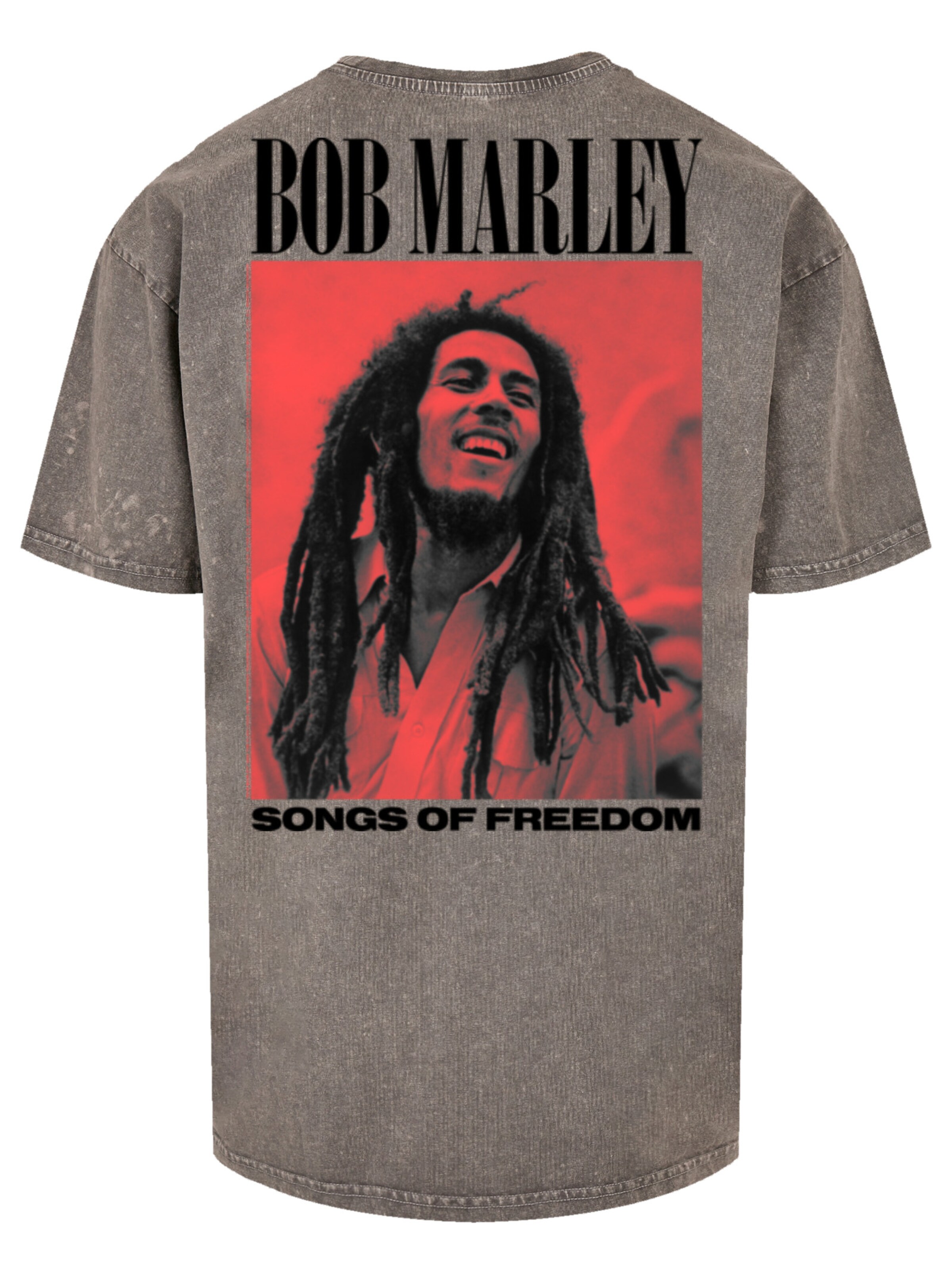 F4NT4STIC Shirt 'Bob Marley Songs Of Freedom Reggae Music' in Grey