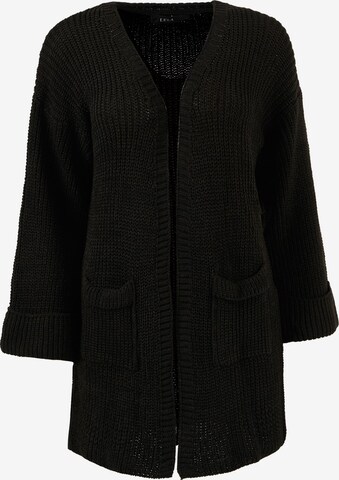 LELA Knit Cardigan in Black: front