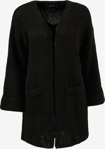 LELA Knit Cardigan in Black: front