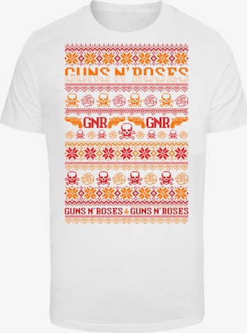 F4NT4STIC Shirt 'Guns And Roses Christmas' in White: front