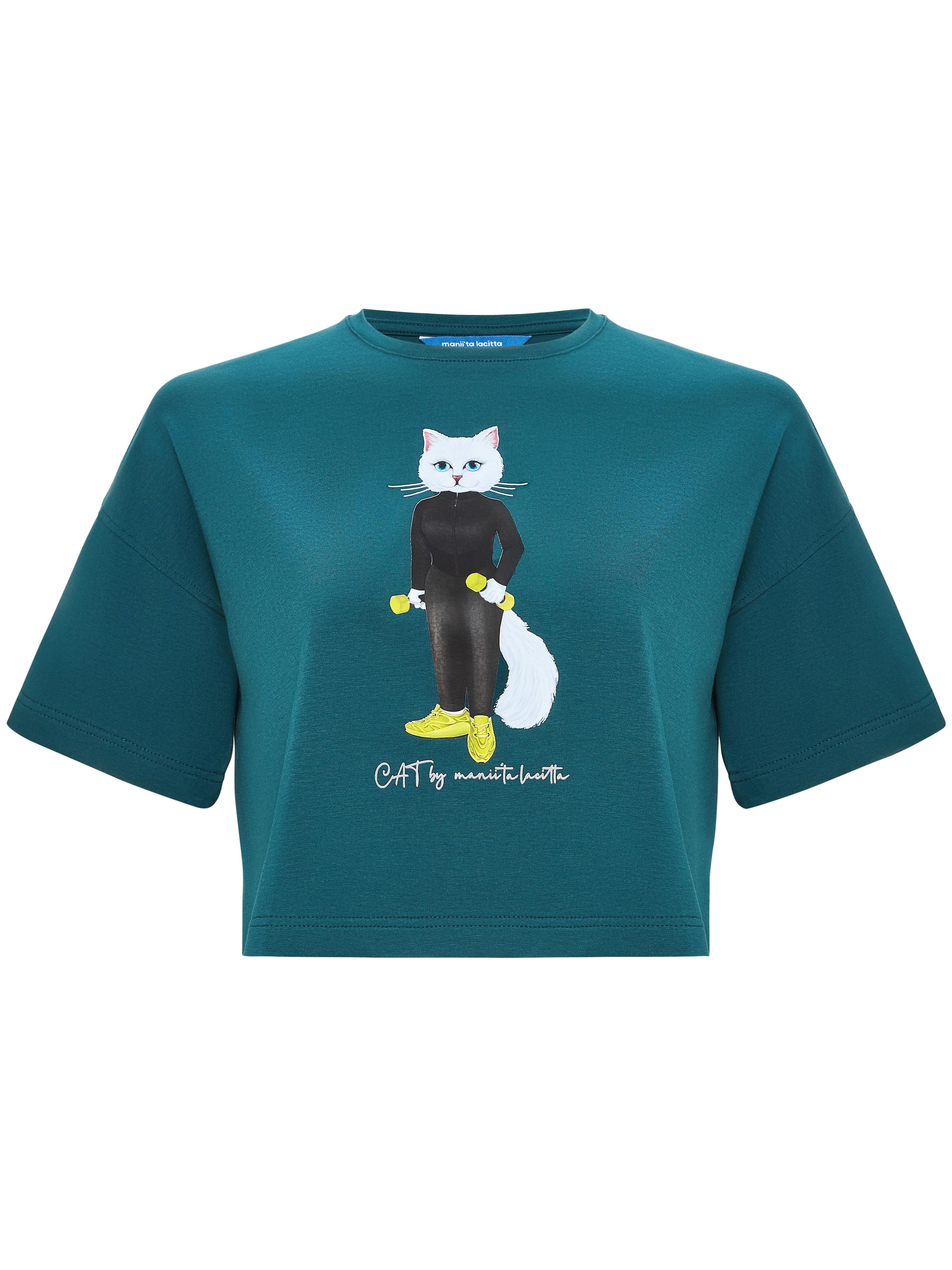 T-shirt 'Sport Cat' Cat e Lolette en bleu : devant