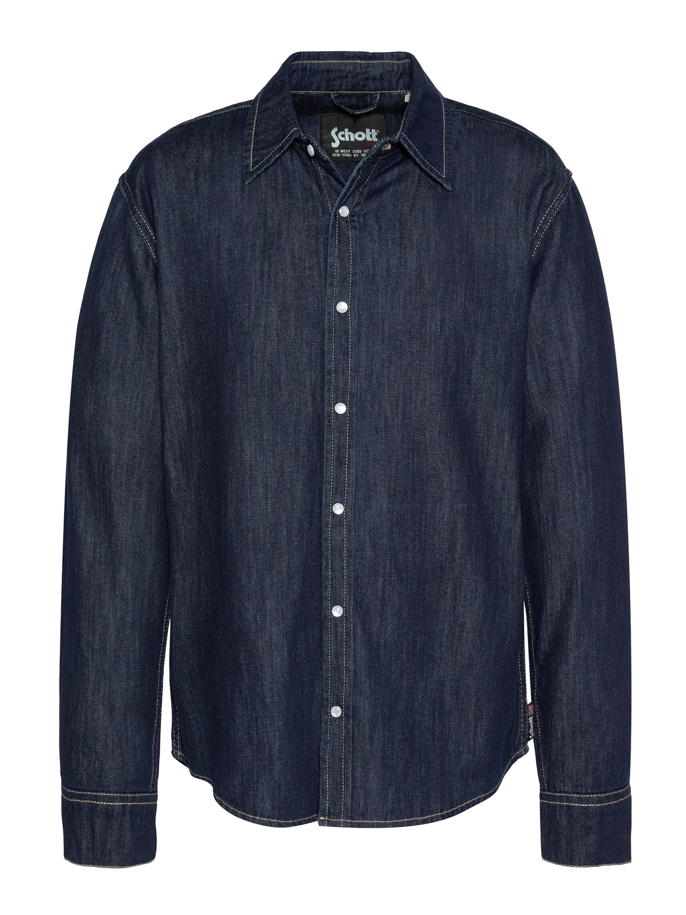 T-Shirt Schott NYC en bleu : devant