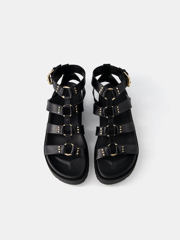 Bershka Strap sandal in Black