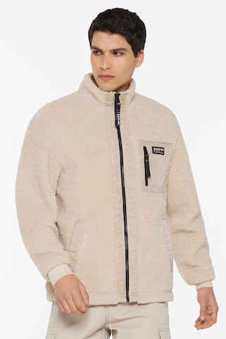 Harlem Soul Fleecejacke 'AT-LANTA' in Beige: Vorderseite