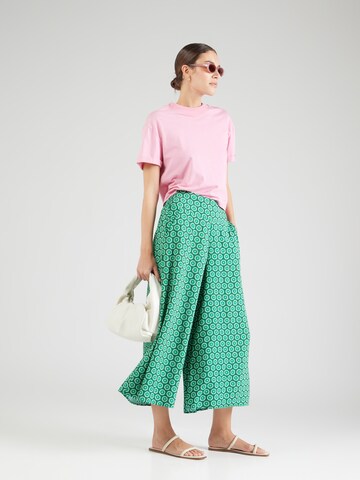 Wide leg Pantaloni 'In Full Bloom' de la Blutsgeschwister pe verde