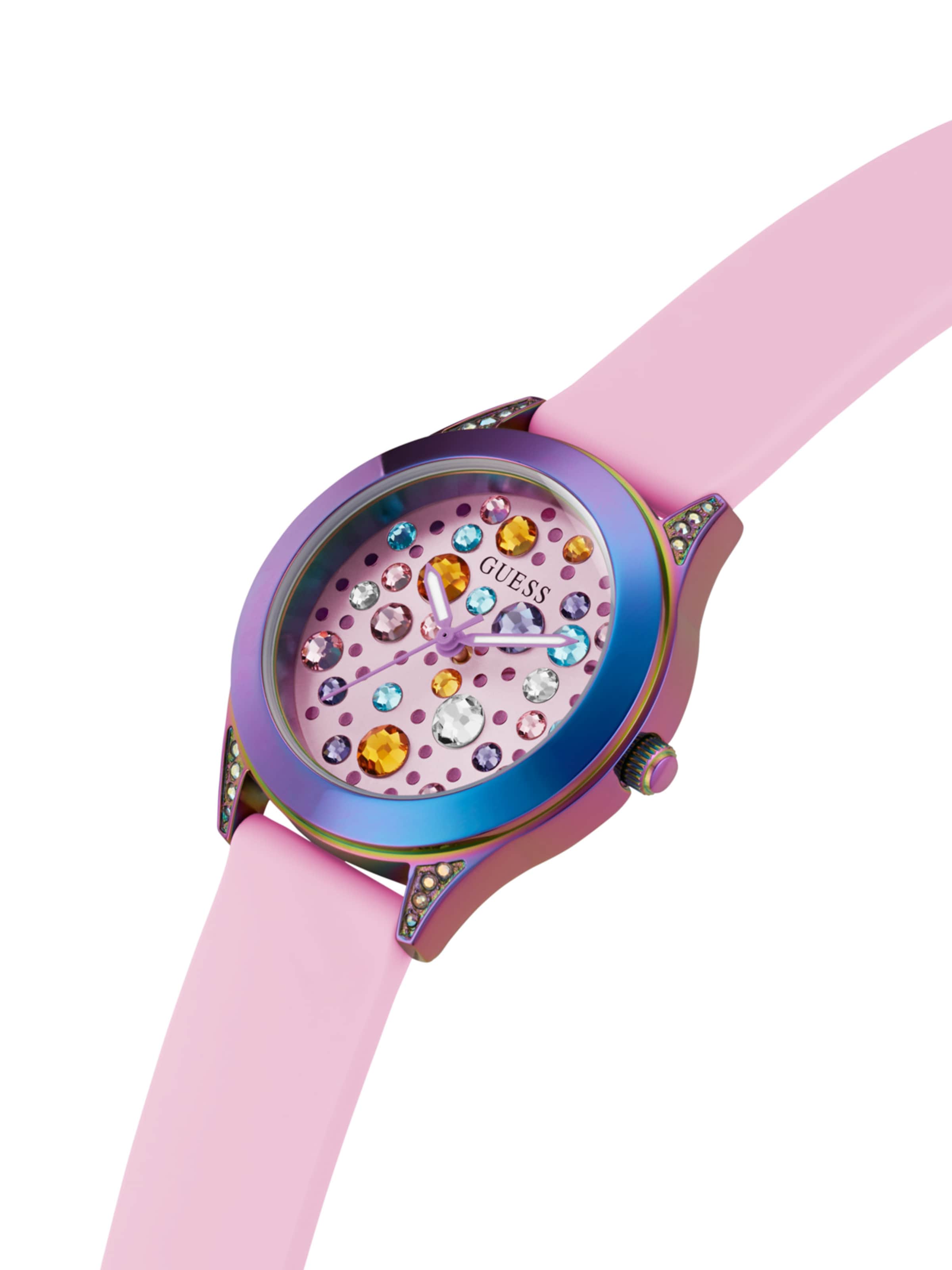 GUESS Analoog horloge 'Mini Wonderlust' in Roze