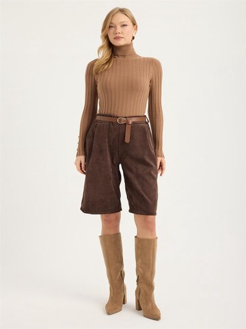 HOME STORE Baggy Pantalon in Bruin: voorkant