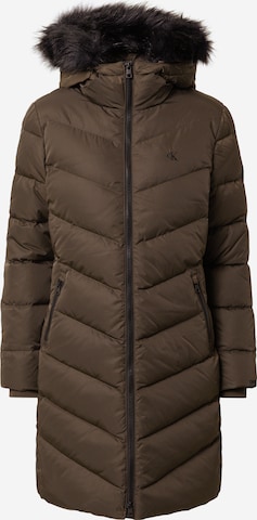 Calvin Klein Jeans Winter Coat in Brown: front