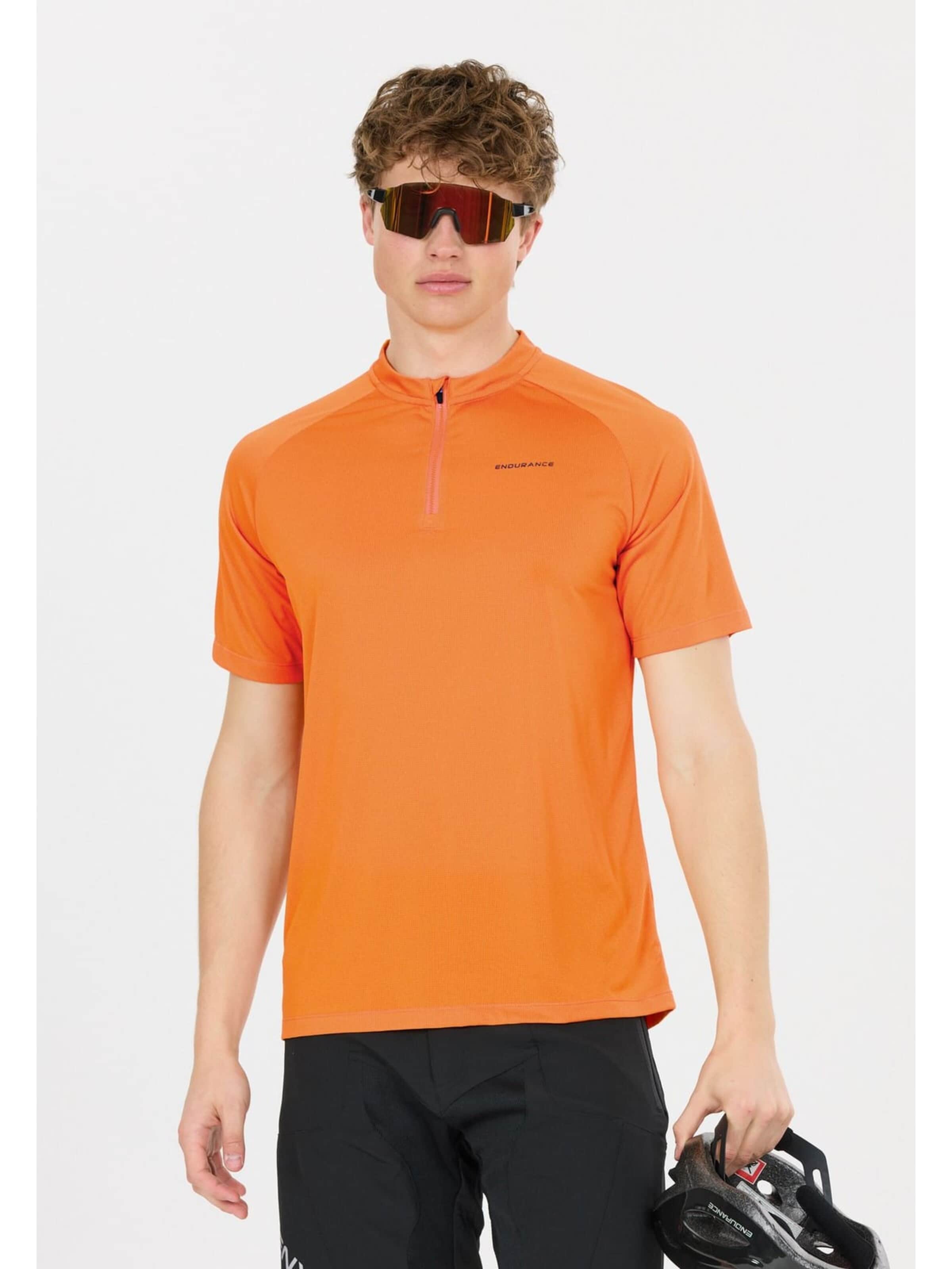 T-Shirt fonctionnel 'Crow M Melange Cycling/MTB SS Shirt' ENDURANCE en orange : devant