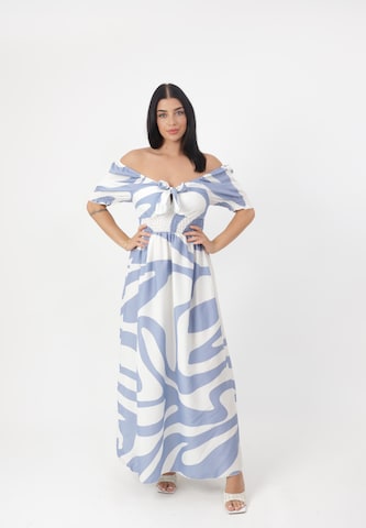 Elara Dress in Blue: front