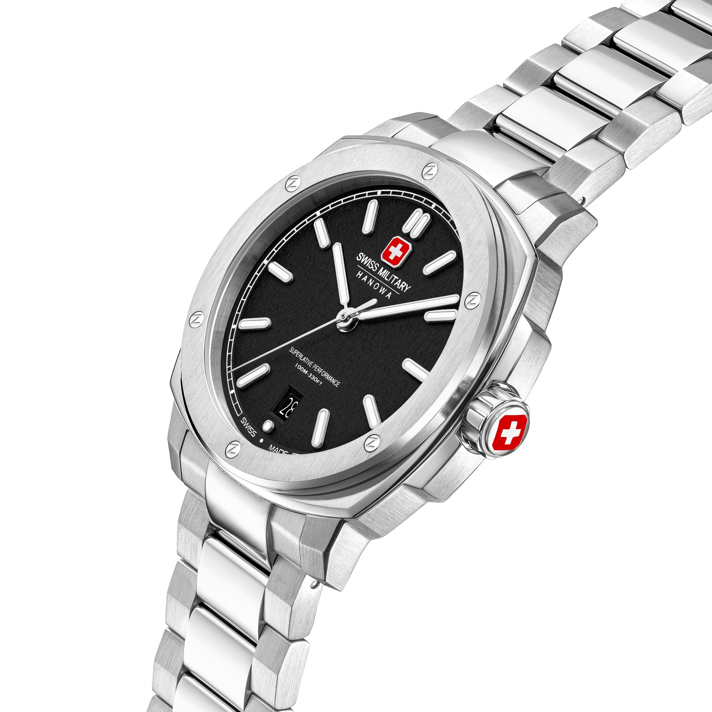 SWISS MILITARY HANOWA Analoguhr 'Sirius' in Schwarz