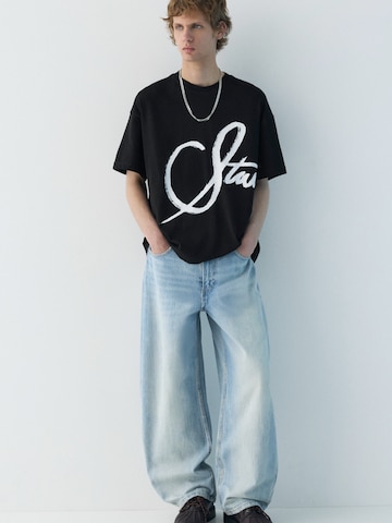 Pull&Bear Tričko 'STWD' – černá