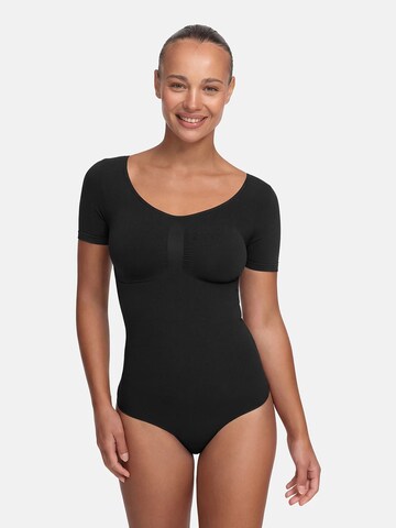 cfab (formerly creamy fabrics) Shaping bodysuit 'T-Shirt Bodysuit Sculpting Shapewear mit String' in Black