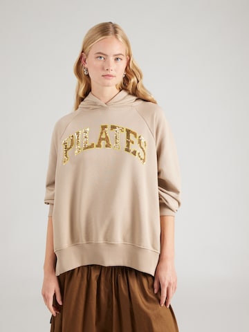 Felpa 'Wide Pilates Peace' di miss goodlife in beige: frontale