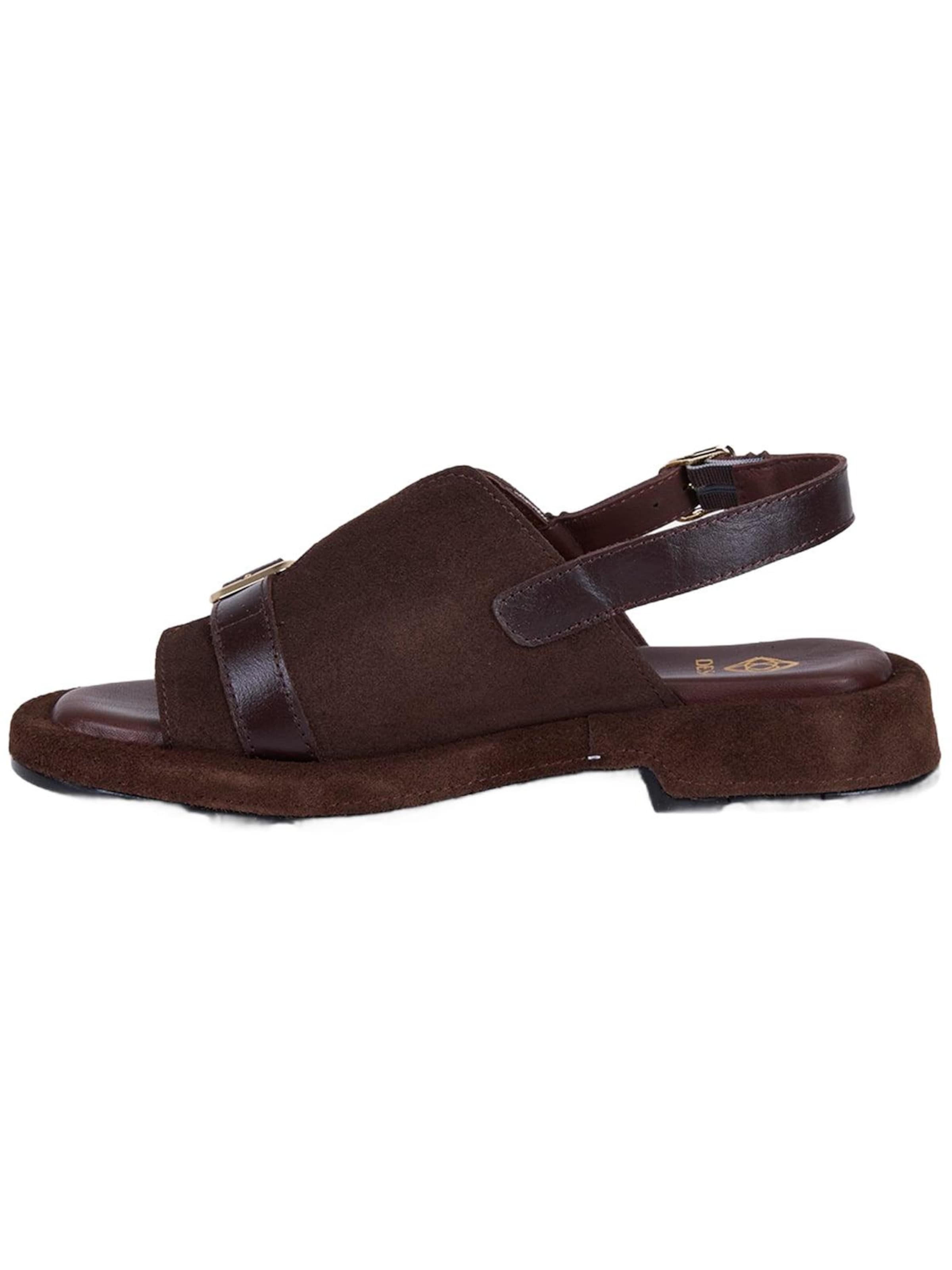Sandales 'DESA Damen-Sandalen aus Wildleder mit offener Zehenpartie' Desa en marron : devant