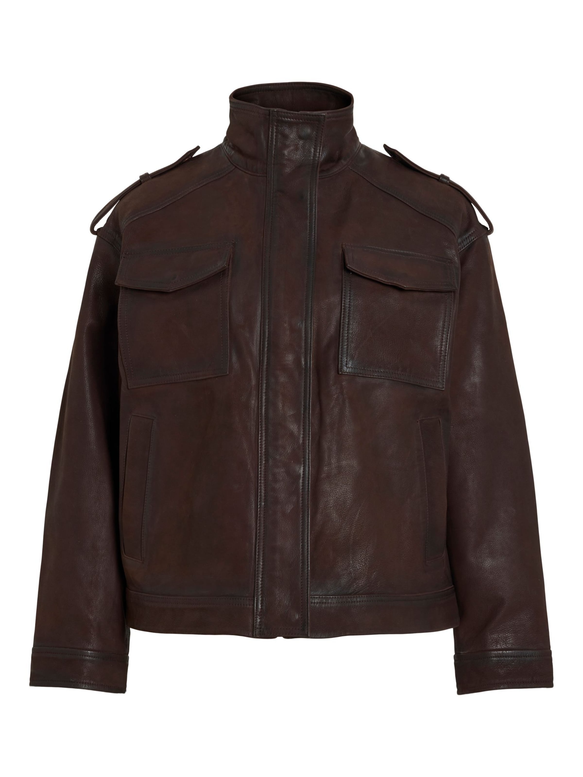 Veste mi-saison ROUGE EDIT en marron : devant