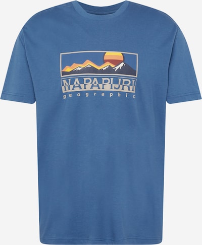 NAPAPIJRI T-Shirt 'FREESTYLE' in beige / blau / navy / gelb, Produktansicht