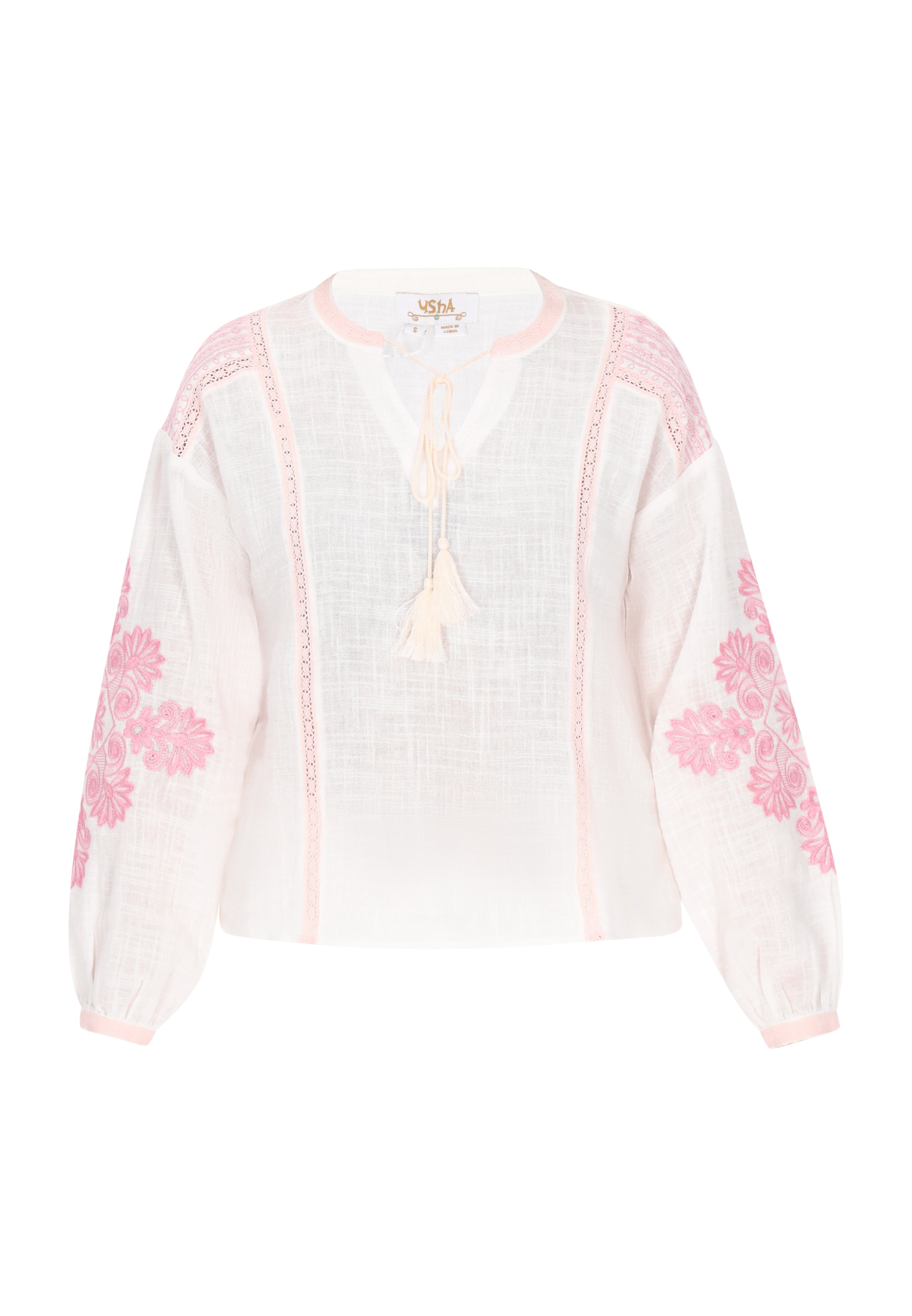 usha FESTIVAL Bluza 'Spring Summer' | rosé / staro roza / bela barva, Prikaz izdelka