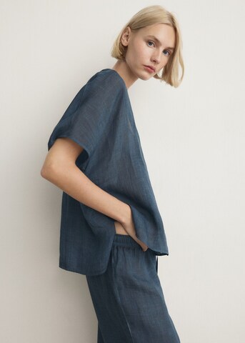 MANGO Wide leg Pants 'Ulysses' in Blue
