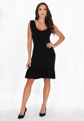 faina Gebreide jurk in Zwart