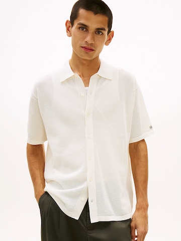 Vestes en maille TOMMY HILFIGER en beige : devant