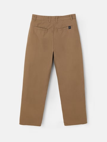 Pull&Bear Zvonové kalhoty Chino kalhoty – hnědá
