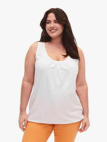Zizzi Top 'Polly' in White: front
