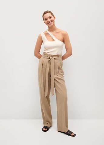 MANGO Loosefit Hose 'Camelia' in Beige