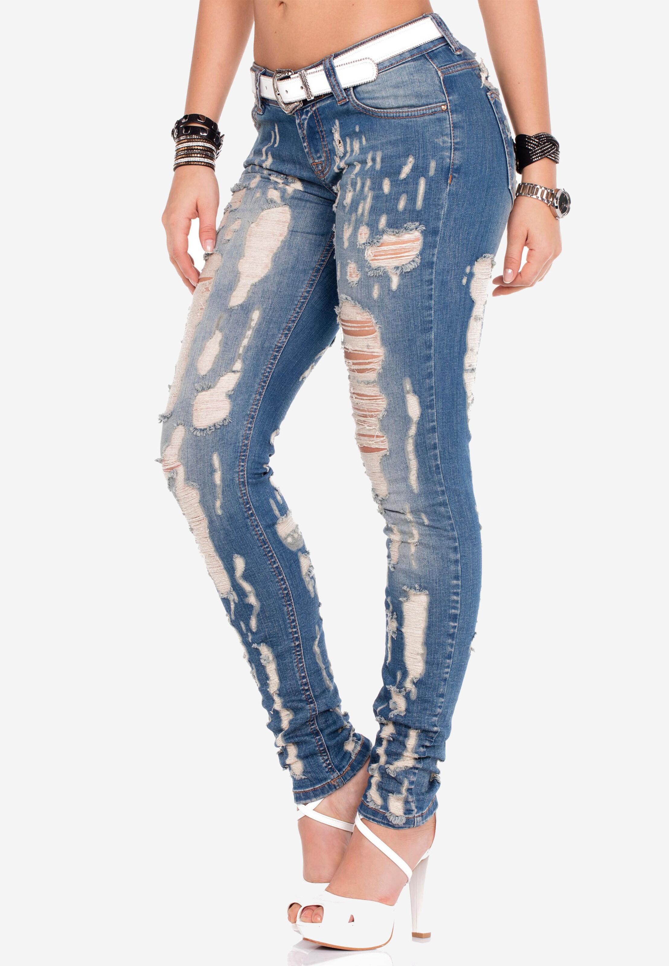 Frauen Jeans CIPO & BAXX Slimfit 'Jeans Radical' in Blau - MA56666