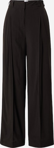 Wide leg Pantaloni con pieghe 'New Three' di Line of Oslo in nero: frontale