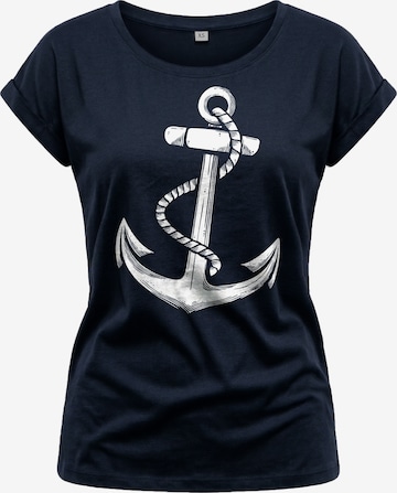 MAKAYA Shirt 'Anker' in Blau: Vorderseite