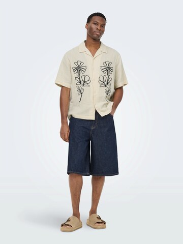 Only & Sons Mugav suurus Triiksärk 'ONSJACKSON', värv valge