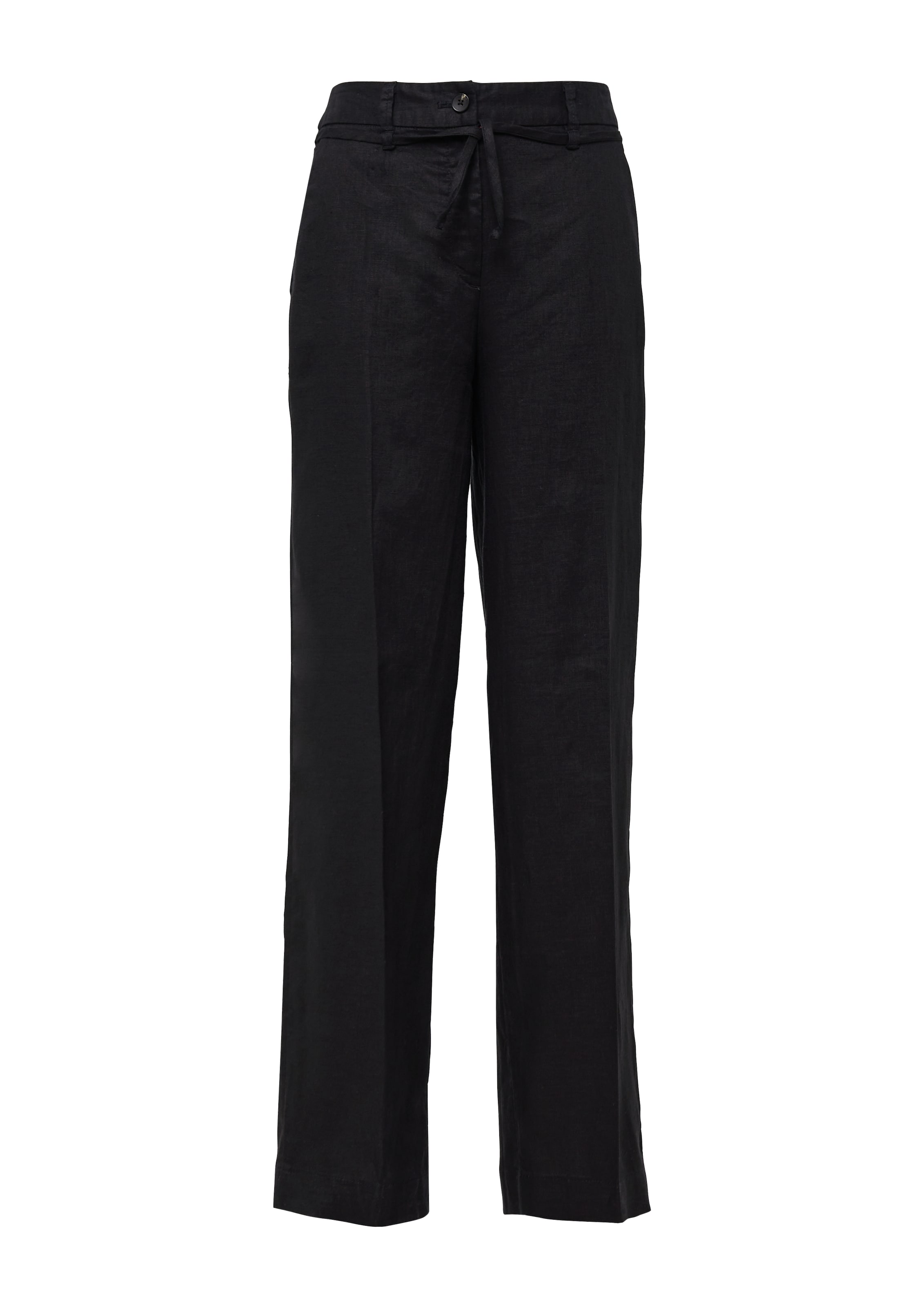 s.Oliver Wide Leg Hose in Schwarz: Vorderseite